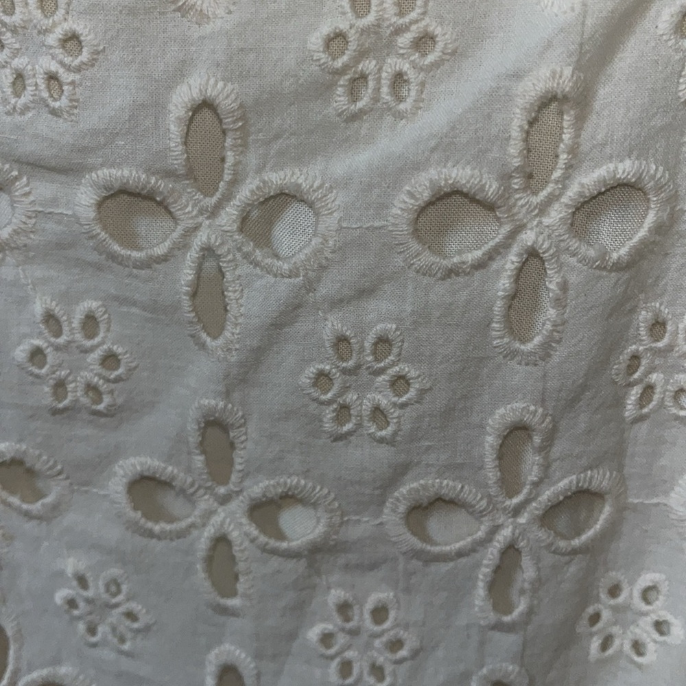 Shyanne Country Western Cream Floral Eyelet Lined Dress Size Small - Picture 4 of 9